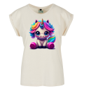 Einhorn Lulu Neon Unicorn Women Exended Shoulder T-Shirt