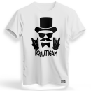 Bräutigam Junggesellen Abschied - mit Zylinder und Mustache T-Shirt