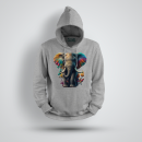 Funnywords® The Rainbow Elephant Unisex Deluxe Heavy Hoodie