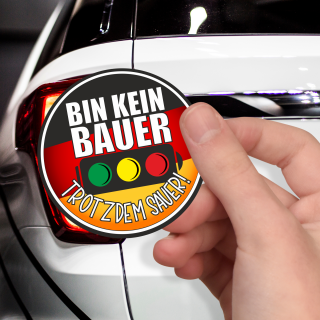 FUNNYWORDS® Bin kein Bauer - trotzdem Sauer  Meinung Ampel Aufkleber