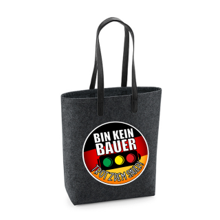 Bin kein Bauer - trotzdem Sauer  Filz Premium Shopper Tasche Ampel Meinung