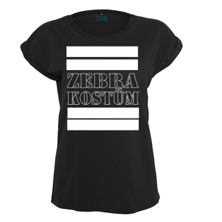 Zebra Kostüm Women Exended Shoulder T-Shirt Karneval Fasching JGA