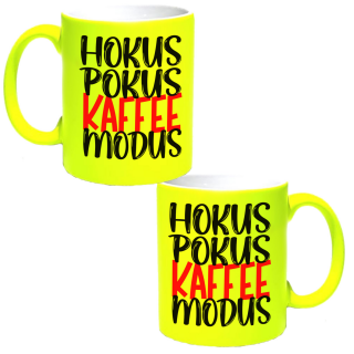 Hokus Pokus Kaffee Modus Kaffeetasse Teetasse Herztasse Glitzertasse Neontasse 22 Farben