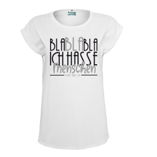 Bla Bla Bla ich Hasse Menschen - Steine sind Ok Frauen T-Shirt Extended Shoulder