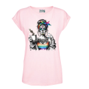 Coffee Skull Rainbow Premium Frauen T-Shirt Extended Shoulder