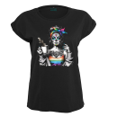 Coffee Skull Rainbow Premium Frauen T-Shirt Extended...
