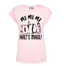 Mi Mi Mi -Halt´s Maul  Cat Edition Premium Frauen T-Shirt Extended Shoulder