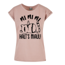 Mi Mi Mi -Halt´s Maul  Cat Edition Premium Frauen T-Shirt Extended Shoulder