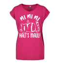 Mi Mi Mi -Halt´s Maul  Cat Edition Premium Frauen T-Shirt Extended Shoulder