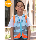 Kinder Motiv Weste Warnschutzweste Fahrzeuge CO²...
