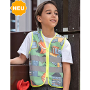 Kinder Motiv Weste Warnschutzweste Arbeit Bagger + Traktor