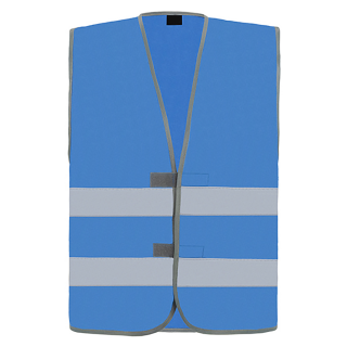Warnweste Signalweste Standard Passau Safety Vest 3 Größen Sonderfarben Blau-XL/XXL (ca. 132 cm Umfang)