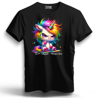 Ich hasse Menschen - cute Animal Edition Unisex  Premium T-Shirt schwarz-XL-Druck beidseitig