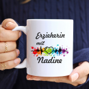 Erzieherin mit Herz Kaffeebecher Teetasse mit Namen...