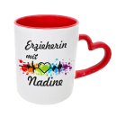 Erzieherin mit Herz Kaffeebecher Teetasse mit Namen...