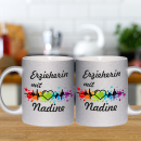 Erzieherin mit Herz Kaffeebecher Teetasse mit Namen personalisiert