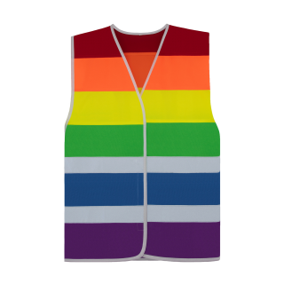 Regenbogen Rainbow Warnweste nationenweste Pride 2XL/3XL (ca. 148 cm Umfang)