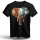 Elefanten Kopf Afrika Sytle Landschaft  Unisex Premium T-Shirt