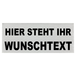 Reflex Rückenschild silber matt 26x10 cm mit Wunschaufdruck passend für Tactical Vest