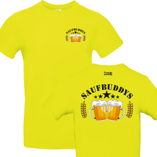 Funnywords® - Saufbuddys Premium JGA / Vatertag T-Shirt doppelseiten print