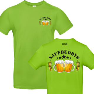 Funnywords® - Saufbuddys Premium JGA / Vatertag T-Shirt doppelseiten print Orchid-Green-3XL