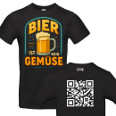 Bier ist mein Gemüse Fun Spass Unisex Shirt S-5XL QR-Code Shirt