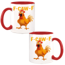 F-CAW-F Chicken Huhn Design Büro Kaffee Teetasse Rot
