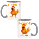 F-CAW-F Chicken Huhn Design Büro Kaffee Teetasse Grau