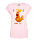 F-CAW-F Chicken Huhn  Women Exended Shoulder T-Shirt