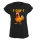 F-CAW-F Chicken Huhn  Women Exended Shoulder T-Shirt schwarz M
