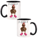 F-caw-F - Was soll das! Chicken Pink Shoes Funny Design Büro Kaffee Teetasse