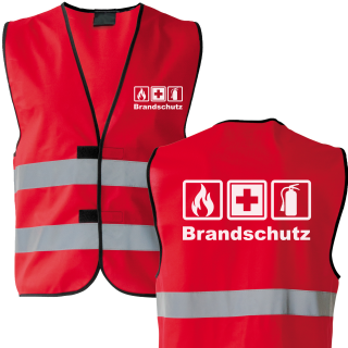 Brandschutz-Warnweste mit Piktogramm – M bis 7XL farbe: rot df: weiß-größe 7XL = 170 cm Umfang-doppelseitig (+ brust links)