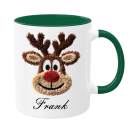 🦌 Personalisierte Rentier-Tasse – gehäkelter...