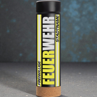 Thermosflasche „FEUERWEHR – Einsatzbereit To Go“ FW2200  schwarz Korkboden mit Wunschdruck