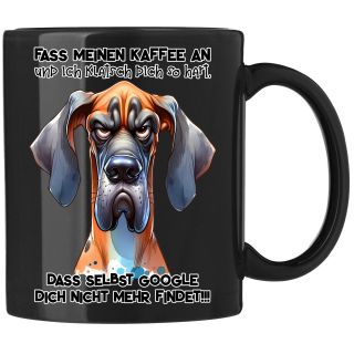 FUNNYWORDS® Fass meinen kaffee an ....  SONDERFARBEN Kaffeebecher schwarz