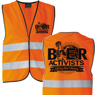 International Beeractivists - Lifting Not Gluing , Bier Aktivisten Sicherheitsweste neonorange-S (ca. 90 cm Umfang)