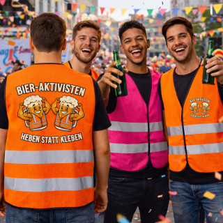 Bieraktivisten - Heben statt Kleben, Aktivisten Edition Bier Aktivisten Sicherheitsweste JGA Karneval Männertag