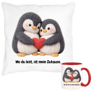 Wo Du bist ist mein Zuhause  Kissen + Tasse Partner Geschenk