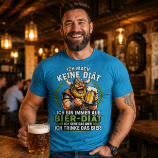 Bier-Diät Wikinger T-Shirt – Lustiges Herren Fun Shirt für Bierliebhaber & Partys