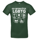 „Ich unterstütze LGBTQ“ Fun T-Shirt – Likör Grill Bier Titten Quickie