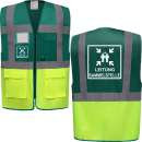 LEITUNG SAMMELSTELLE Piktogramm Warnweste auch mit vielen Taschen S-3XL