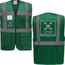 LEITUNG SAMMELSTELLE Piktogramm Warnweste auch mit vielen Taschen S-3XL