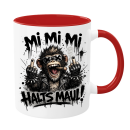 Mi Mi Mi – Halts Maul! StreetdesignTasse mit frechem Affen-Motiv | Lustige Kaffeetasse für Büro & Zuhaus