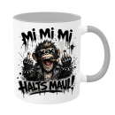 Mi Mi Mi – Halts Maul! StreetdesignTasse mit frechem Affen-Motiv | Lustige Kaffeetasse für Büro & Zuhaus