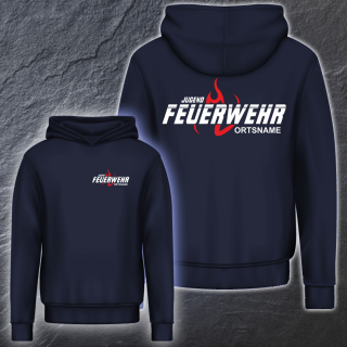 Hoodie navy / Druck Jugend Feuerwehr