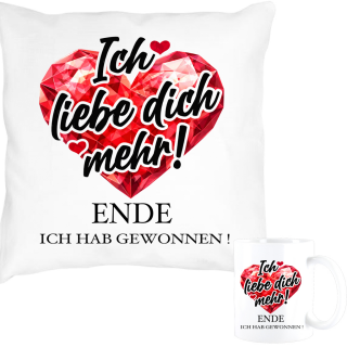 Kissen + Tasse weiß