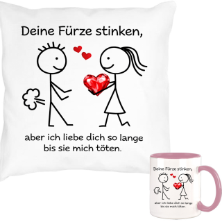 Kissen + Tasse Pink