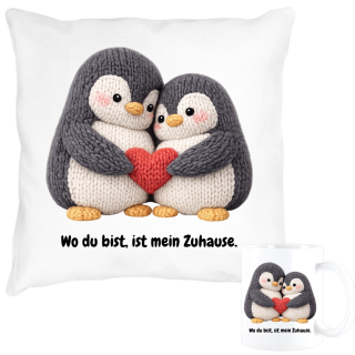 Kissen + Tasse weiß
